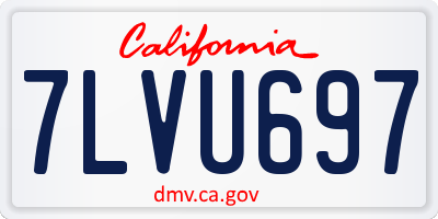CA license plate 7LVU697