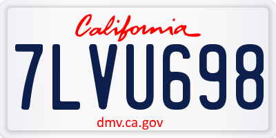CA license plate 7LVU698