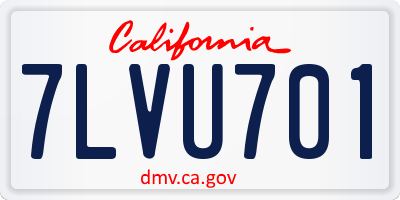 CA license plate 7LVU701