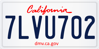 CA license plate 7LVU702