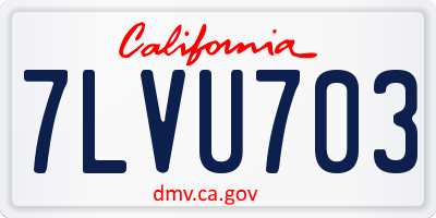 CA license plate 7LVU703