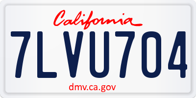 CA license plate 7LVU704