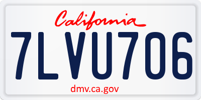 CA license plate 7LVU706