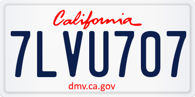 CA license plate 7LVU707