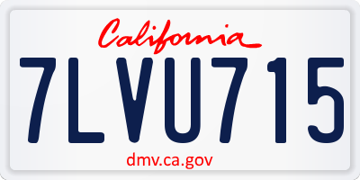CA license plate 7LVU715