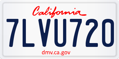 CA license plate 7LVU720