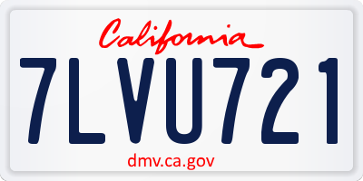 CA license plate 7LVU721