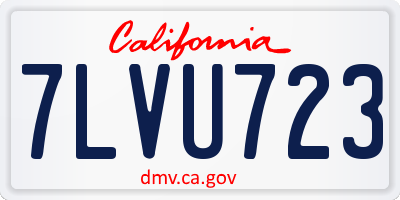 CA license plate 7LVU723