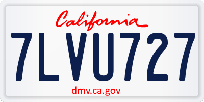 CA license plate 7LVU727