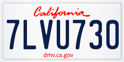 CA license plate 7LVU730