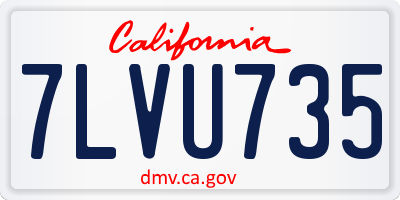 CA license plate 7LVU735