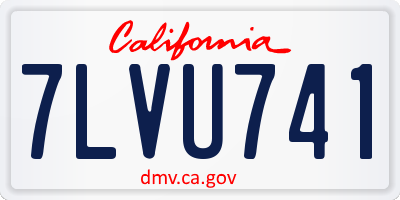 CA license plate 7LVU741