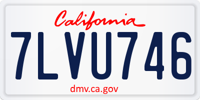 CA license plate 7LVU746
