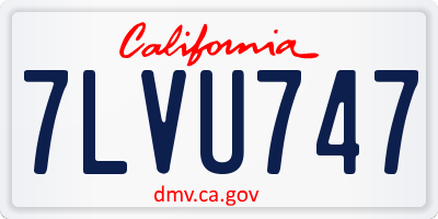CA license plate 7LVU747