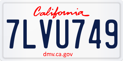 CA license plate 7LVU749