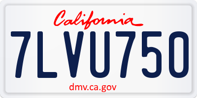 CA license plate 7LVU750
