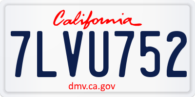 CA license plate 7LVU752