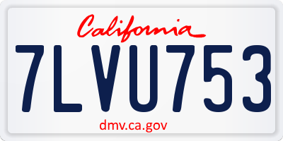 CA license plate 7LVU753