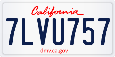 CA license plate 7LVU757