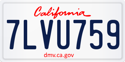 CA license plate 7LVU759