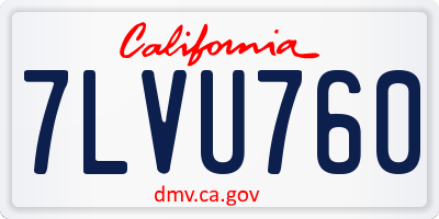 CA license plate 7LVU760