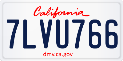 CA license plate 7LVU766
