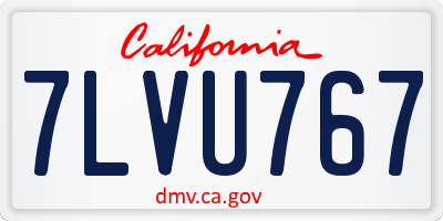 CA license plate 7LVU767
