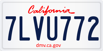 CA license plate 7LVU772