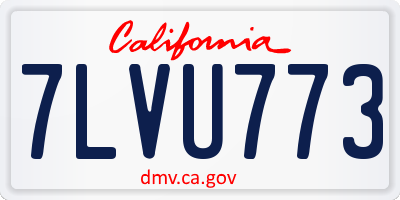CA license plate 7LVU773