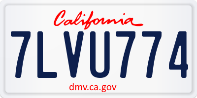 CA license plate 7LVU774