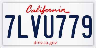 CA license plate 7LVU779