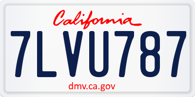 CA license plate 7LVU787