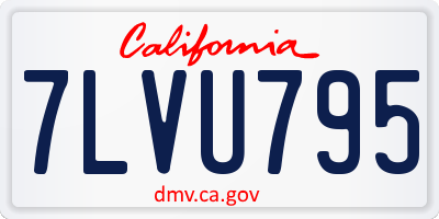 CA license plate 7LVU795