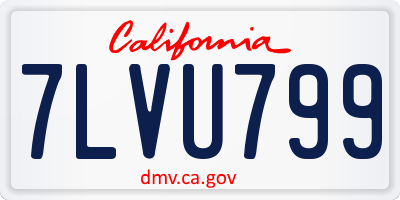 CA license plate 7LVU799