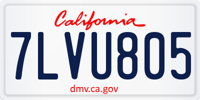 CA license plate 7LVU805