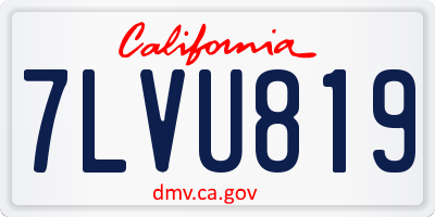 CA license plate 7LVU819