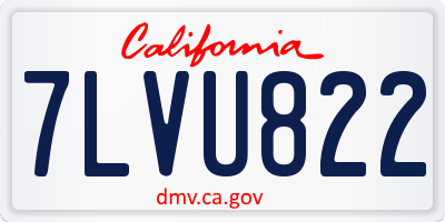 CA license plate 7LVU822
