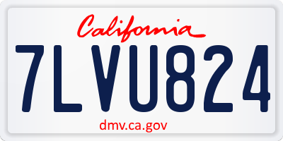 CA license plate 7LVU824