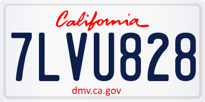 CA license plate 7LVU828