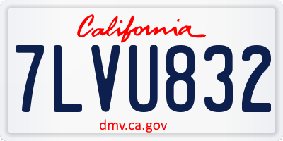 CA license plate 7LVU832