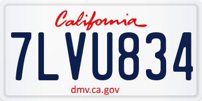 CA license plate 7LVU834