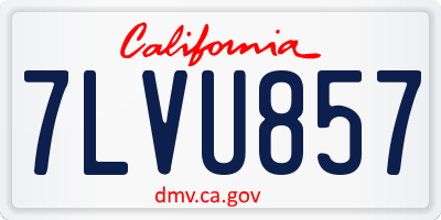 CA license plate 7LVU857