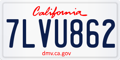 CA license plate 7LVU862