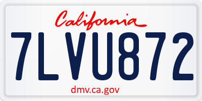 CA license plate 7LVU872