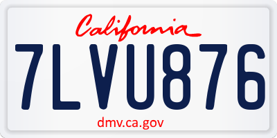 CA license plate 7LVU876
