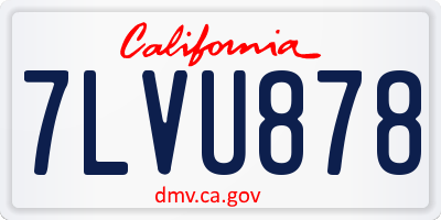 CA license plate 7LVU878