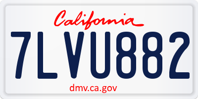 CA license plate 7LVU882