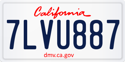 CA license plate 7LVU887