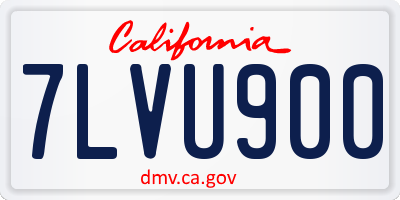 CA license plate 7LVU900
