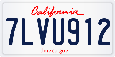 CA license plate 7LVU912